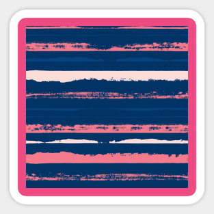 Pink and Blue Summer Stripes Sticker